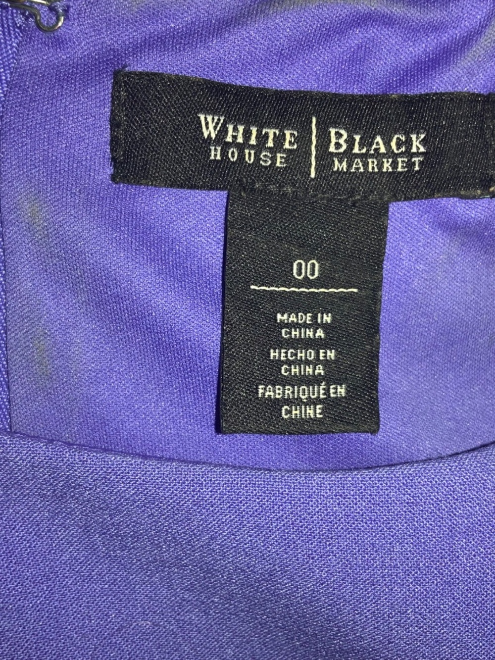 White House Black Market purple fit flare sleeveless dress Sz 00 lined - Picture 6 of 8